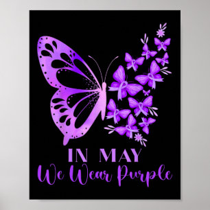 Affiche En Mai Nous Portons Violet Papillon Lupus Sensibil