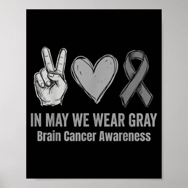 Affiche en mai Porter Gray Brain Tumor Awareness Brain (Devant)