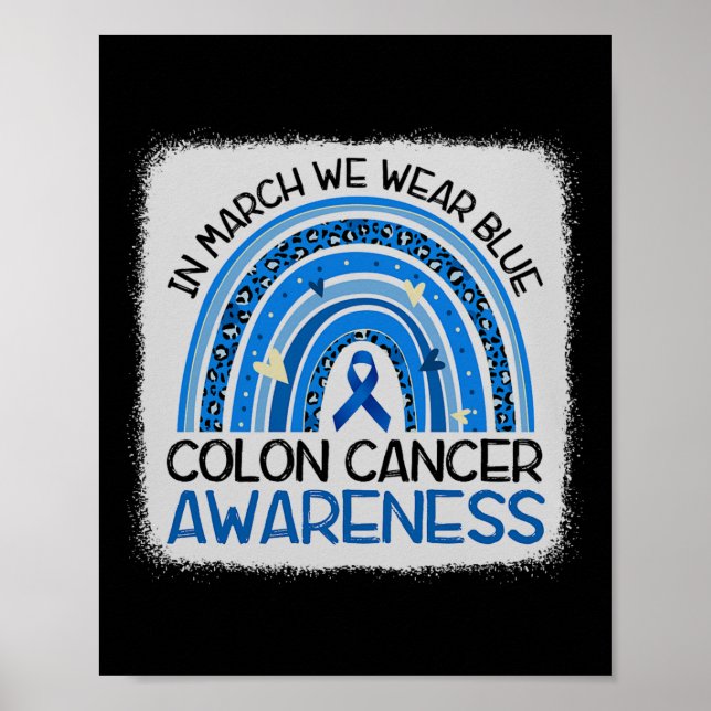 Affiche En mars Bleu Ruban Colon Mois de sensibilisation a (Devant)