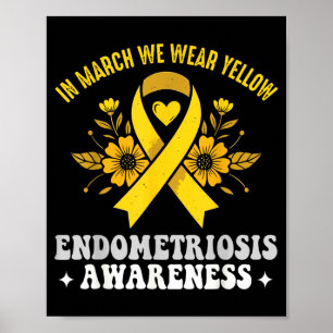 Affiche En mars, nous portons du jaune pour la sensibilisa