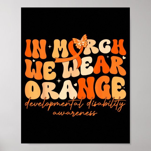 Affiche En mars porter un trouble du développement orange (Devant)