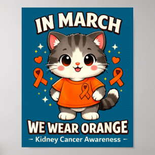 Affiche En mars, portez orange sensibilisation au cancer d