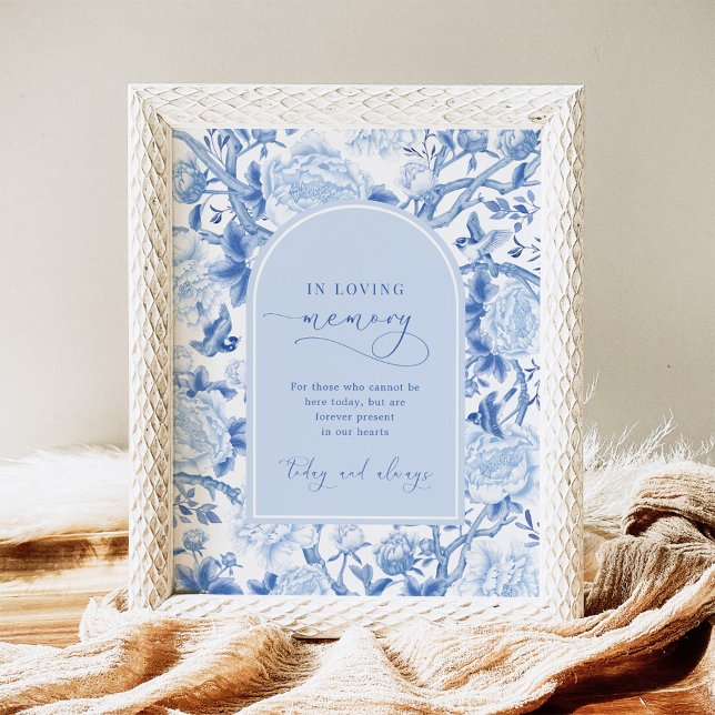 Affiche En Mémoire Aimante | Panneau de Mariage Chinoiseri (Créateur téléchargé)