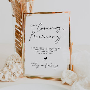 Affiche En Mémoire Aimante Panneau de Mariage Minimalist