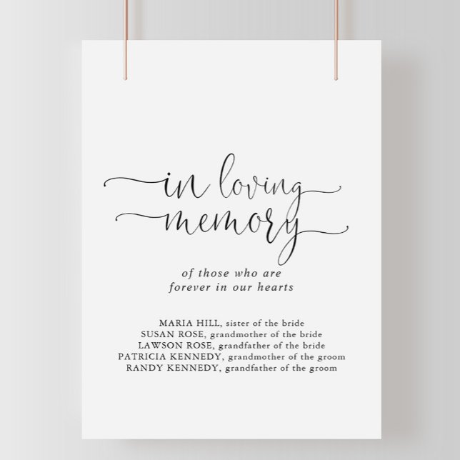 Affiche En Mémoire Amour Écriture Élégante (Créateur téléchargé)
