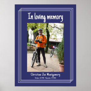 Affiche En mémoire d'amour Blue Photo Funeral