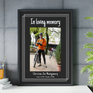 Affiche En mémoire d'amour Dark Grey Photo Funeral
