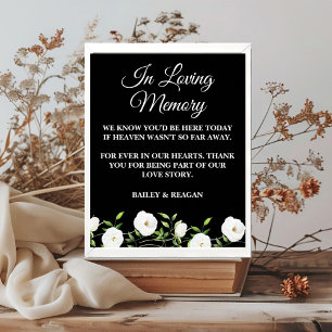 Affiche En mémoire d'amour Mémorial du Mariage Floral Blan