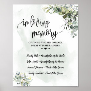 Affiche En mémoire d'amour souvenir eucalyptus succulent