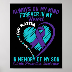 Affiche En mémoire de mon enfant aimé Prévention du suicid