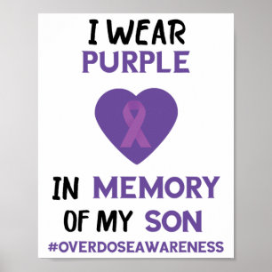 Affiche En mémoire de mon fils Ruban violet Sensibilisatio