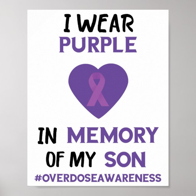 Affiche En mémoire de mon fils Ruban violet Sensibilisatio (Devant)