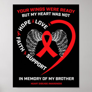 Affiche En Mémoire De Mon Frère Aimant Maladie Cardiaque S
