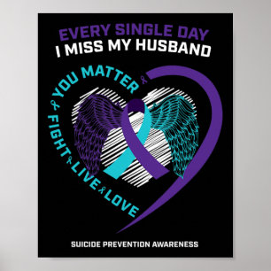 Affiche En mémoire de mon mari aimant Prévention du suicid