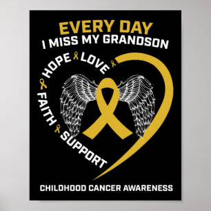 Affiche En mémoire de mon petit-fils que j'aime Cancer inf