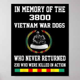 Affiche En mémoire des 3800 chiens de la guerre du Vietnam