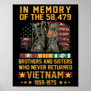 Affiche En mémoire des 58479 frères et sœurs Vietna