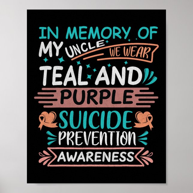 Affiche En Mémoire, Je Me Manque Mon Oncle Prévention Suic (Devant)
