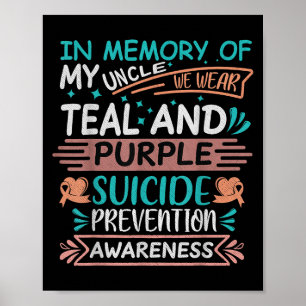 Affiche En Mémoire, Je Me Manque Mon Oncle Prévention Suic