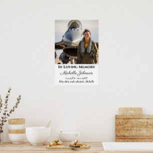 Affiche En Mémoire Souvenir Photo Funérailles Aviation