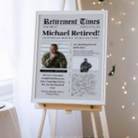 Affiche en mousse pour la retraite d'un vétéran mi