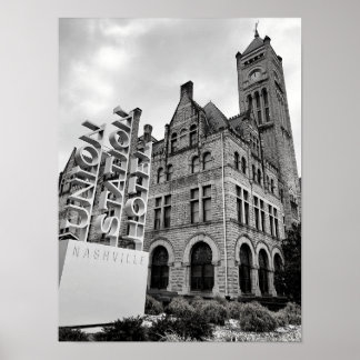 Affiche en noir et blanc de Nashville