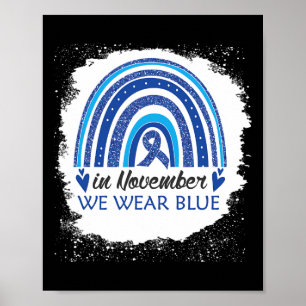 Affiche En Novembre Nous Portons Bleu Bleu Rainbow Blue Ri