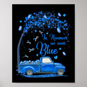 Affiche En Novembre Nous Portons Bleu Camion Papillon Diab