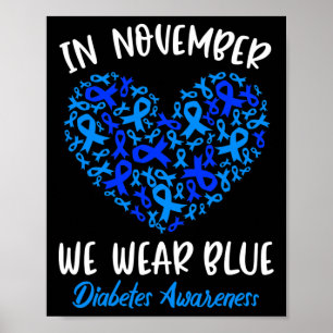 Affiche En Novembre Nous Portons Bleu Cure Diabète Sensibi