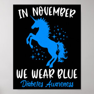 Affiche En Novembre Nous Portons Bleu Diabète Sensibilisat
