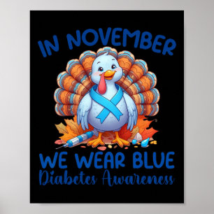 Affiche En Novembre Nous Portons Bleu Turquie Merci Diabèt