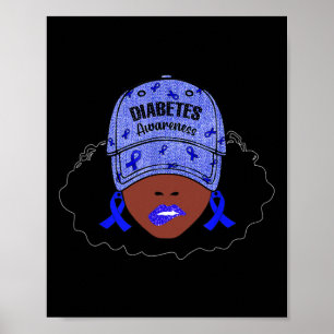 Affiche En Novembre Nous Portons Blue Black Girl Diabetes