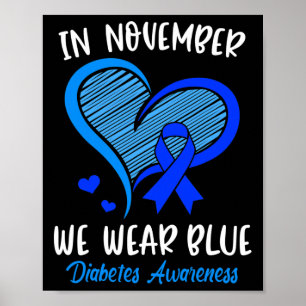 Affiche En novembre, nous portons Blue Cure Diabète Sensib
