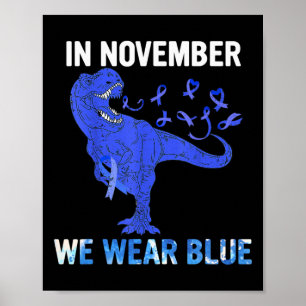 Affiche En Novembre Nous Portons Blue Diabetes Awareness T