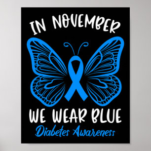 Affiche En Novembre, nous portons Blue Diabetes Sensibilis