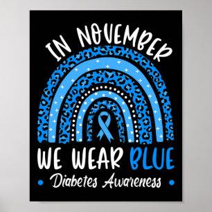 Affiche En novembre, nous portons Blue Diabetes Sensibilis