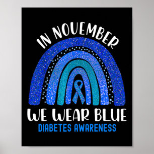 Affiche En Novembre Nous Portons Blue Rainbow Diabetes Awa