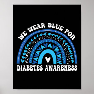 Affiche En Novembre Nous Portons Blue Rainbow Diabetes Awa