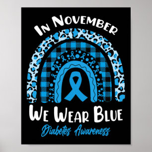 Affiche En Novembre Nous Portons Blue Rainbow Diabetes Awa