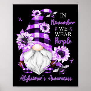Affiche En Novembre Nous Portons Des Gnomes Violets Alzhei