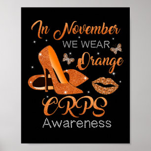 Affiche En Novembre Nous Portons Orange High Talons Chauss