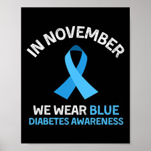 Affiche En novembre, nous portons un soutien bleu Diabetes