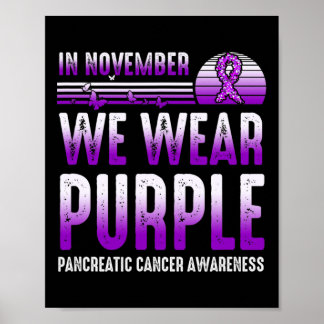 Affiche En Novembre Nous Portons Violet Cancer Pancréatiqu