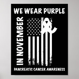 Affiche En Novembre Nous Portons Violet Cancer Pancréatiqu