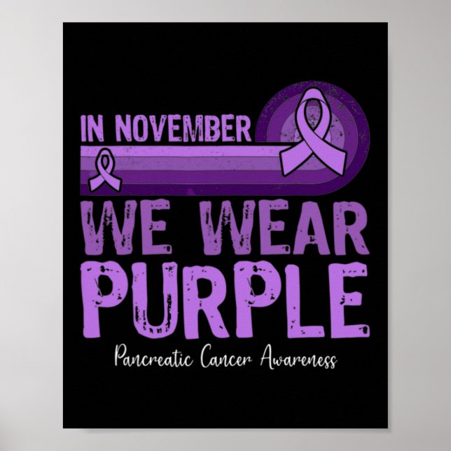 Affiche En Novembre Nous Portons Violet Cancer Pancréatiqu (Devant)