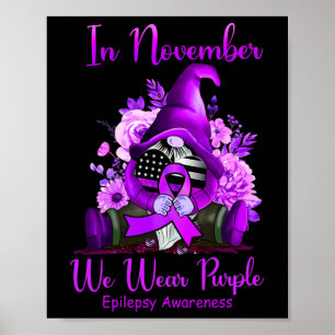 Affiche En Novembre Nous Portons Violet Gnome Ribbon Epile
