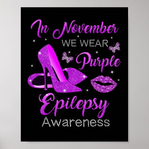 Affiche En Novembre Nous Portons Violet Haut Talons Épilep