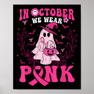Affiche En Octobre Nous Portons Chemise Rose Fantôme Hallo
