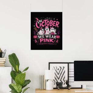 Affiche en octobre nous portons du rose pour la sensibilis