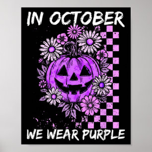 Affiche En Octobre Nous Portons Du Violet Violence Domesti